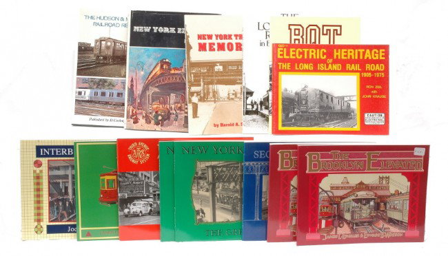 Large Selection of NY Railway/Trolley Books LN: Large selection of New York Railways and trolley books including; two ÒNew York Railways: The Green LineÓ by N.J. International, Inc., ÒSecond Avenue El: In ManhattanÓ by N. J. International, Inc.