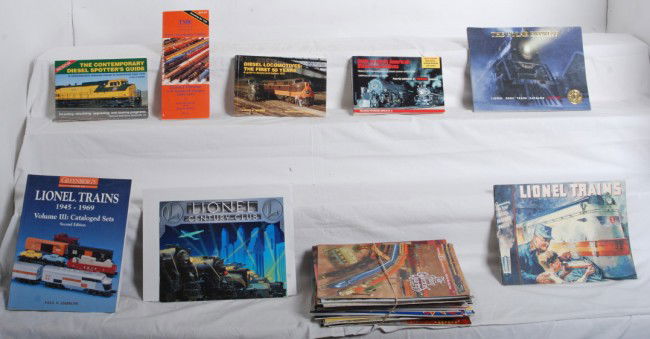 Lionel price guide, 1935 catalog Mint, more: Nice lot of toy train related publications. TMK Books/Videos Lionel prewar O & standard gauges 1900-1943 price guide, GreenbergÕs Guide to Lionel Trains 1945-1969 Volume III: Cataloged Sets second ed