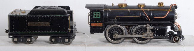 Lionel S.G. 384-E loco and 384-T tender: Prewar Lionel standard gauge No. 384-E steam loco and No. 384-E tender, nicer C6.
