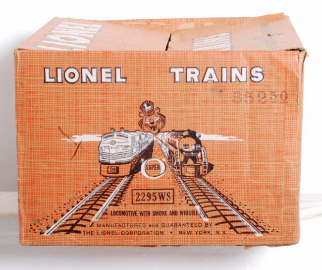 Lionel 2295WS Norfolk and Western J freight set b: Postwar Lionel O gauge 2295WS Norfolk and Western J class streamlined freight set box, only. Set contained: 746 N&W steam loco with smoke; 746W whistle tender; 342 operating culvert loader with 6342 c
