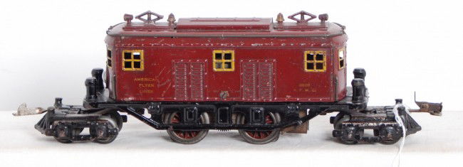 American Flyer narrow ga. 2020 electric loco: Prewar American Flyer narrow gauge articulated box cab electric locomotive, C6+.