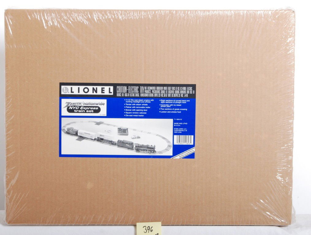 Lionel 11826 Zenith express set sealed: Lionel modern O Gauge Zenith NYC Express train set. Set is sealed in factory plastic. Set is assumed C9-10.