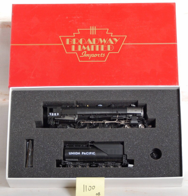 Broadway Limited Union Pacific MT-73 steam loco: Broadway Limited modern HO Union Pacific No. 038 MT-73 steam locomotive in OB. Loco features Quantum sound and is from the Paragon series. Loco is NOS C9-10. Box has sun fading on one corner.