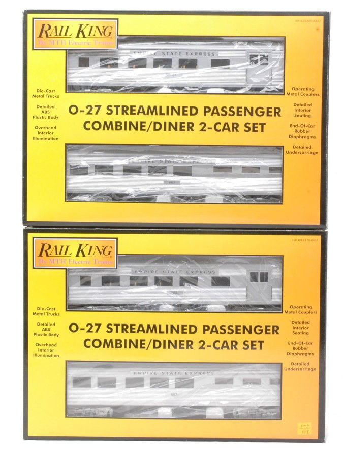 RK MTH two 30-6126 NYC Empire State Express Sets: Rail King by MTH two 30-6126 NYC Empire State Express combine/diner sets in OBs, C8.