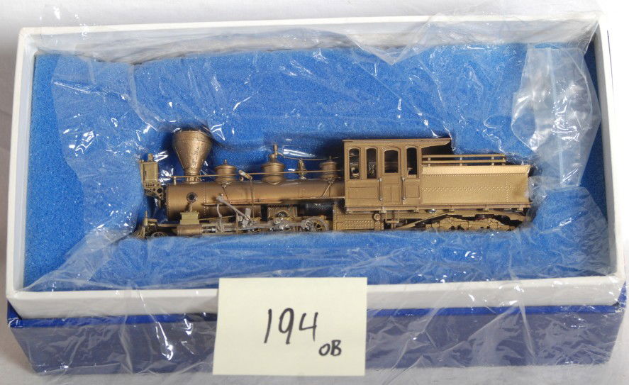 NJ brass HOn3 DSP&P 2-8-6T locomotive: NJ Custom Brass DSP&P HOn3 Mason Bogie 2-8-6t steam locomotive in OB. Catalog number is 213-3M. Locomotive is C8 with some run time. OB shows light wear.