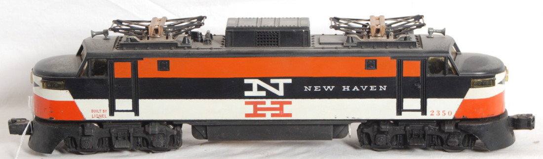 Lionel No. 2350 New Haven EP-5 electric locomotive: Postwar Lionel O gauge No. 2350 New Haven EP-5 electric locomotive with white N decal nose, C6+.