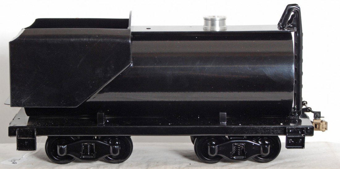T-Reproductions tender for Buddy L Outdoor Railroa: Modern era T-Reproductions tender for Buddy L Outdoor Railroad steam locomotive. One side of tender looks C9-10. Other side of tender has a couple tiny bubbles in paint and oxidation on paint. Please 