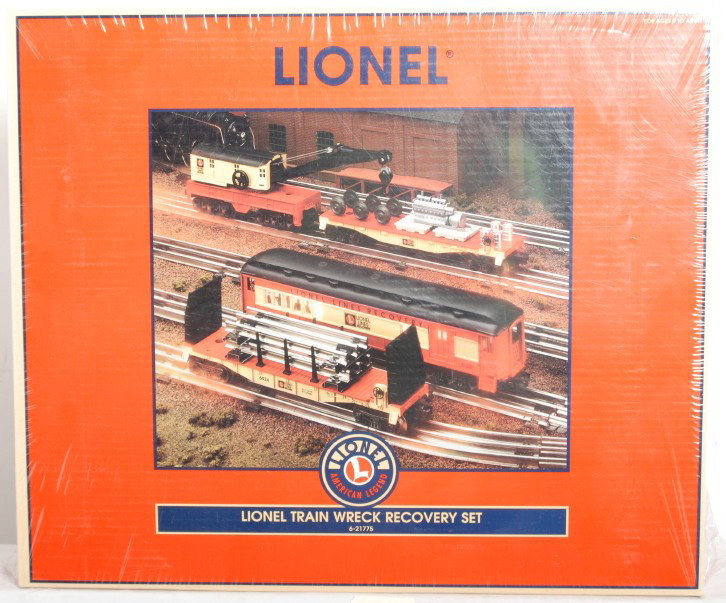 Sealed Lionel 21775 Train Wreck recovery set: Lionel modern O gauge factory sealed 21775 Wreck Train Recovery Set. OB has sticker on factory celo. C10.