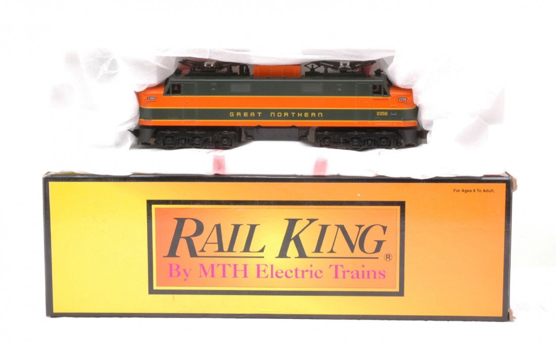 RK by MTH 30-2171-0 GN EP-5 Electric LN OB: Rail King by MTH 30-2171-0 Great Northern EP-5 electric loco in OB. The loco has very light run time, C8-9.