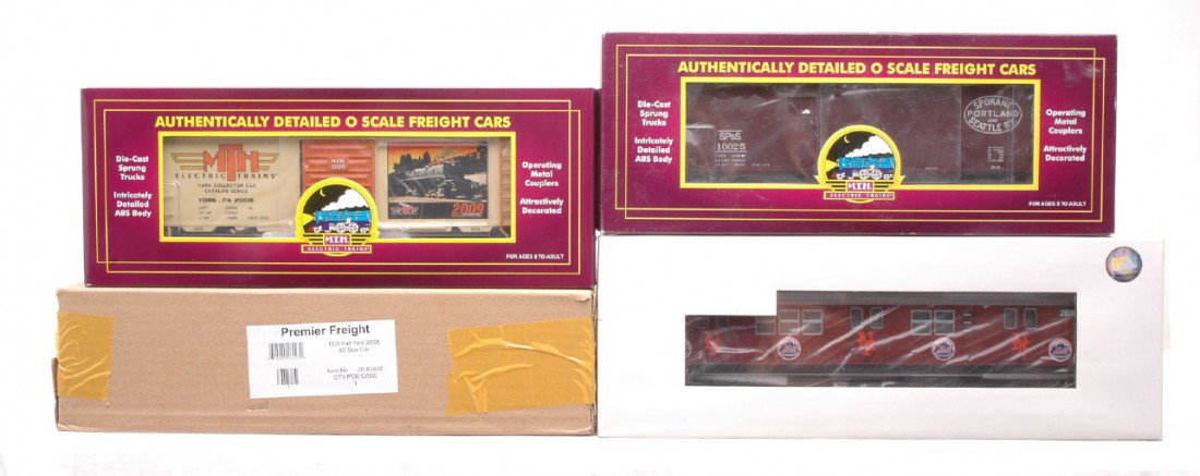 MTH 30-4123-1 20-93432 20-93368 MIB: MTH 30-4123-1 MLB New York Mets R-17 2-car powered subway car, 20-93432 TCA Fall York 2008 40Õ boxcar in OB with outer shipping carton and a MTH 20-93368 Spokane Portland & Seattle (#10025) 40Õ USRA