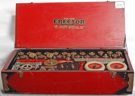 Gilbert Erector 1929 No. 8 Mechanical Wonders set: AC Gilbert Erector number eight Mechanical Wonders set from 1929. Bill states Ò When we think of the 1929 Erector line, we know that the No. 8 was the Zeppelin set an the No. 9 was the Mechanical