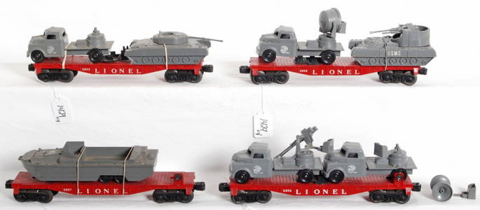 1429: Lionel 6803, 6804, 6807, 6808 flatcars w/military