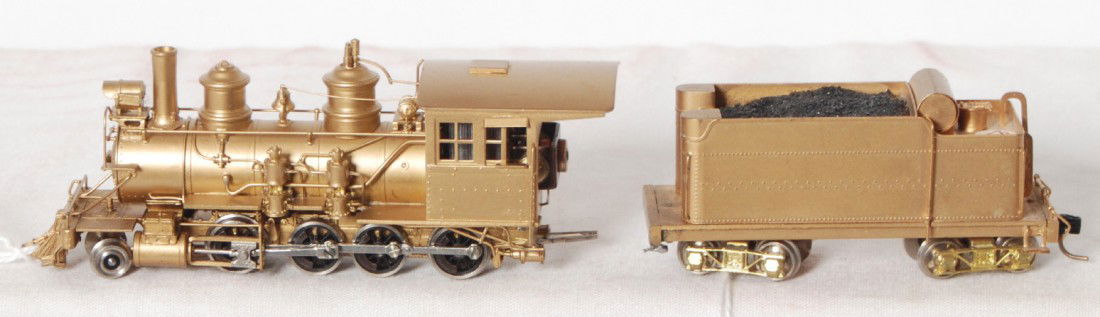 HOn3 2-8-0 brass steam locomotive: Westside Model Company HOn3 modern brass 2-8-0 steam locomotive. Loco is a Denver Rio Grande and Western C-16 No. 278. Loco is C7-8, a few spots of the brass are darkening, mainly on the tender. No bo