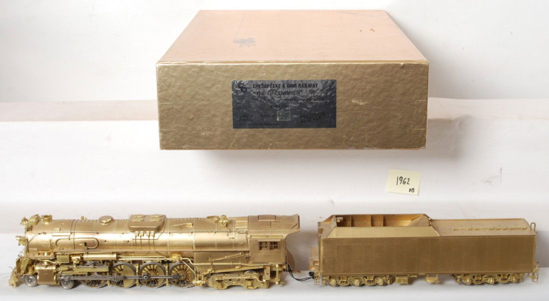 Precision Scale Co. C&O J-3 Greenbrier: Precision Scale Co. Iron Horse Models O scale two rail brass Chesapeake and Ohio J-3 Greenbrier 4-8-4 steam locomotive in OB. Loco is C7-8 condition with some display dust and some spots on the engine