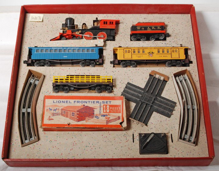 Lionel No. X-507NA Halloween General set in OB: Postwar Lionel O gauge No. X-507NA Halloween General set in original box bottom with inserts and all associated components. Loco looks C8-9 lightly run. Cars look unrun C8-9. Track and transformer loo