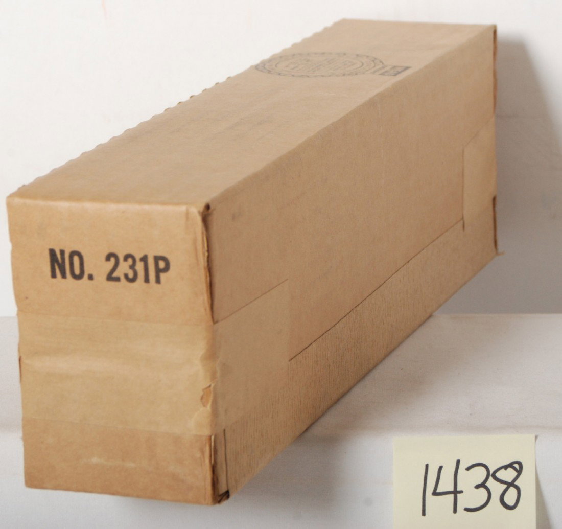 Factory sealed Lionel No. 231P Rock Island Alco A: Postwar Lionel O gauge No. 231P Rock Island diesel Alco A unit in factory sealed original box. Assumed C10. Tape is torn on sides of one set of end flaps, O/W C9-10.