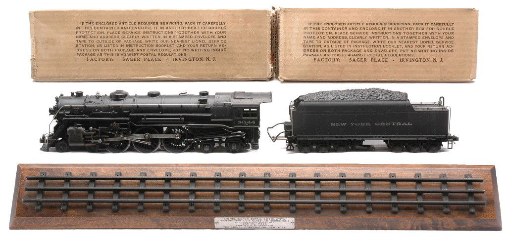 Lionel 700E NYC Scale Hudson 700W Tender OBs: Lionel prewar O gauge 700E black 4-6-4 New York Central scale Hudson numbered 5344 and a 700W NYC tender both in OBs. This is the 1938 production version of the Hudson with serial number 381437. Also