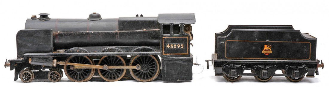Bassett Lowke Ga. O Live Steam British Rail Loco: Bassett Lowke gauge O live steam Super Enterprise British Rail 4-6-0 loco and a six wheel tender. The cab is numbered 45295 and the tender is marked British Railway on the sides. The loco and tender a