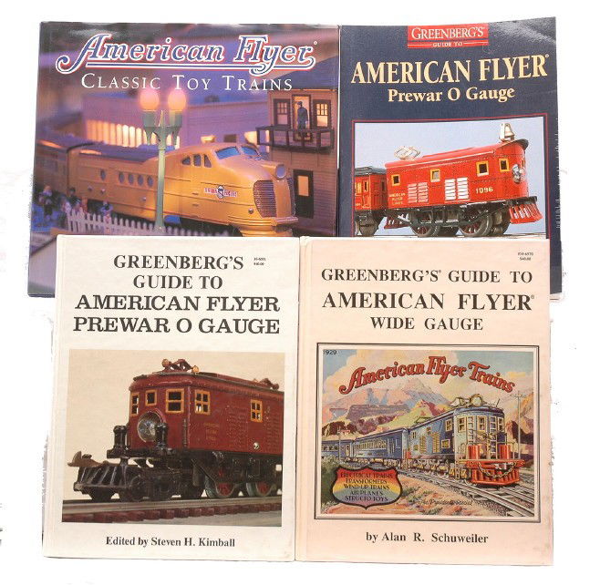 Selection of American Flyer Train Books LIKE NEW: Selection of American Flyer train books including; American Flyer Classic Toy Trains by Gerry & Janet Souter, GreenbergÕs Guide to American Flyer Prewar O Gauge by Alan R. Schuweiler, GreenbergÕs Gu