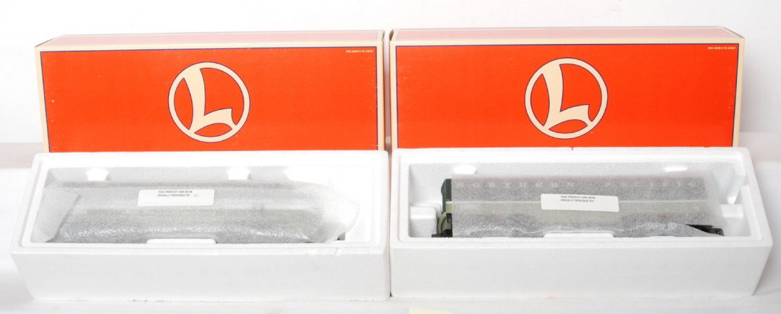 Lionel 18147 Northern Pacific F3 with TMCC: Lionel modern O Gauge 18147 Northern Pacific F3 A-B units in OBs. Locos feature TMCC and Railsounds and more. Locos are C9 area with a very light roller mark, might be factory test run only.