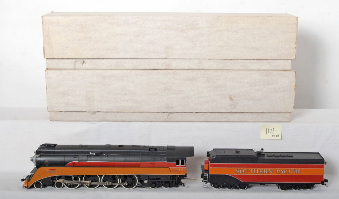 Ajin brass Southern Pacific GS-3 steam locomotive: Ajin O scale two rail modern brass Southern Pacific GS-3 steam locomotive. Loco does include boxes, but I do not believe they are originals. Loco is C9 condition with no major signs of run time. I wou