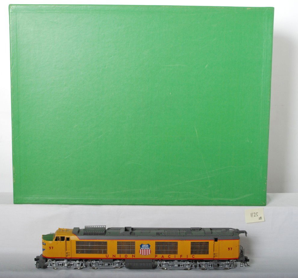 Overland brass UP Propane turbine loco only: Overland O scale two rail Union Pacific propane turbine number #57 in the OB. Product number is OMI-0334. Loco is missing the tender, but is in C8-9 condition with the only exception being some light