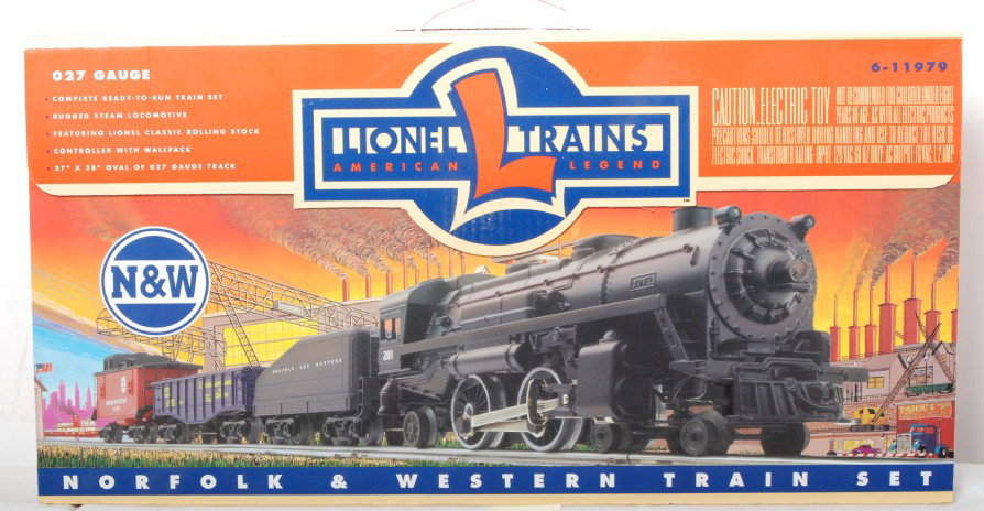 Lionel 11979 Norfolk and Western train set: Lionel modern O gauge 11979 Norfolk and Western train set in OB. Set is factory sealed in plastic C10.