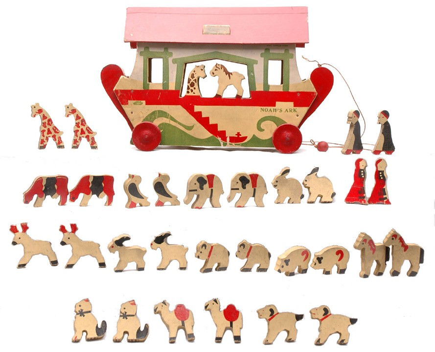 Vintage Bumpa Toys Noahs Ark Pull Toy w/Figures: Vintage Bumpa Toys NoahÕs Ark wooden and cardboard pull toy with 30 figures. The toy is in excellent condition.