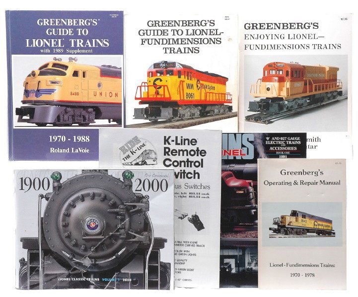 Selection of Greenbergs Reference Books: Selection of GreenbergÕs reference books including; GreenbergÕs Guide to Lionel Trains with 1989 Supplement 1970-1988 by Roland LaVoie, GreenbergÕs Guide to Lionel-Fundimensions Trains 1970-1985 by