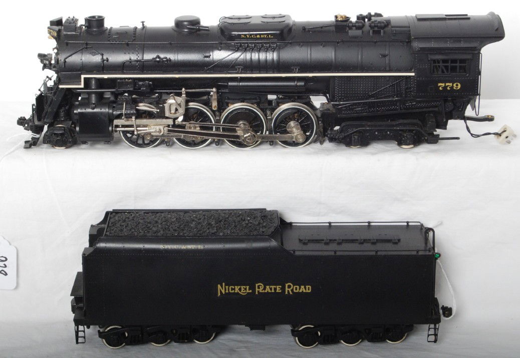 Max Gray KTM Nickel Plate Berkshire: O scale two rail brass Nickel Plate Max Gray / KTM Berkshire steam locomotive. Loco has some small frame and truck modifications to improve running qualities. Loco has very nice paint and lettering C8