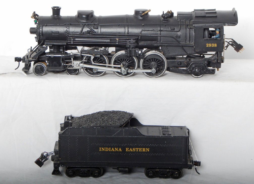 O Scale Indiana Eastern 4-6-2 steam locomotive: O scale two rail All Nation 4-6-2 Indiana Eastern steam locomotive. Loco was rebuilt with new drivers and 8513 Pittman motor. Also has NWSL gearbox and Lenz LE 100 decoder. Loco is C7-8 condition with