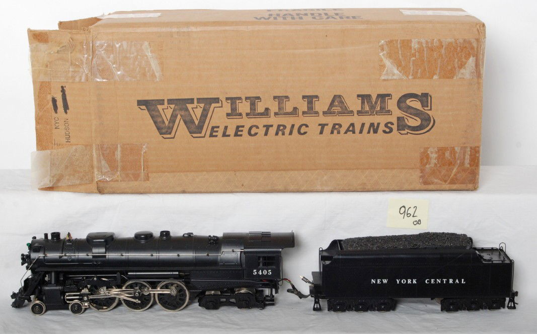 Williams brass NYC 4-6-4 J3a Hudson: O scale two rail Williams New York Central 4-6-4 J3a Hudson steam locomotive in OBs, Loco has been modified with Pittman motor, NWSL gear box and Dig 580L DCC decoder. Loco also had some chassis modif
