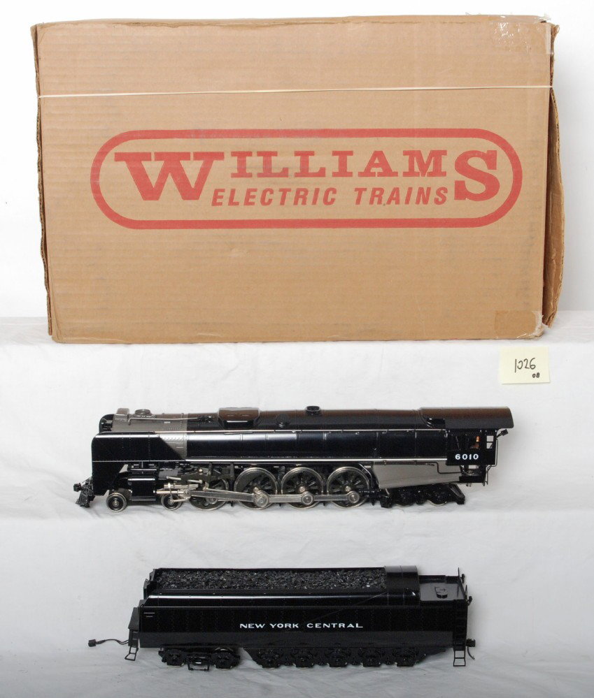 Williams O scale NYC two rail Niagara steam locom: Williams O scale two rail brass New York Central Niagara steam locomotive in OB. Cab number is 6010. Loco has a NWSL gear box and Pittman motor. LE 200 decoder also installed. Loco is C8-9 with run ti