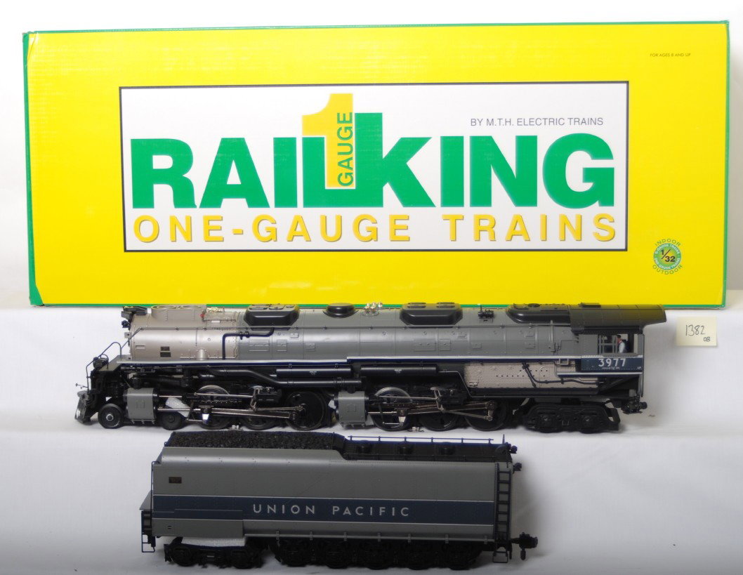 Railking G Scale Union Pacific Challenger: MTH Railking G Scale Union Pacific challenger in OB. Catalog number is 70-3003-1. Locomotive features DCS control, Protosound 2.0, smoke, constant voltage headlights and more. Loco is C8-9 with very l