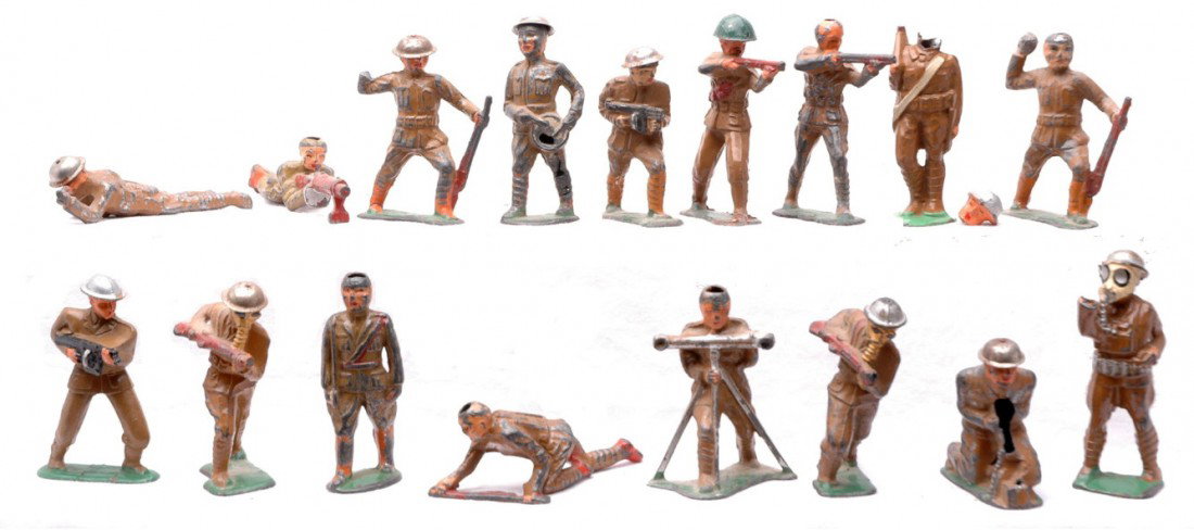 Large Selection of Barclay and Manoil Figures: Large selection of Barclay and Manoil military figures that are damaged or broken. Please view photos to verify selection and condition. This lot will be sold as is with no returns.