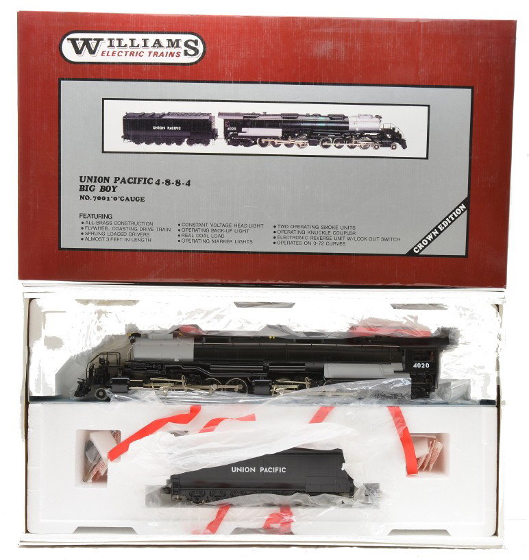 Williams Crown Edition 7000 UP Brass Loco MIB: Williams Crown Edition no. 7001 Union Pacific 4-8-8-4 Big Boy all brass steam loco and tender in OB, C9-10.