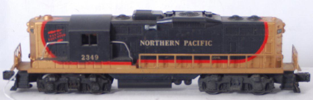 Lionel 2349 Northern Pacific GP-9 diesel locomotiv: Postwar Lionel O gauge 2349 Northern Pacific GP-9 diesel locomotive, C6+.