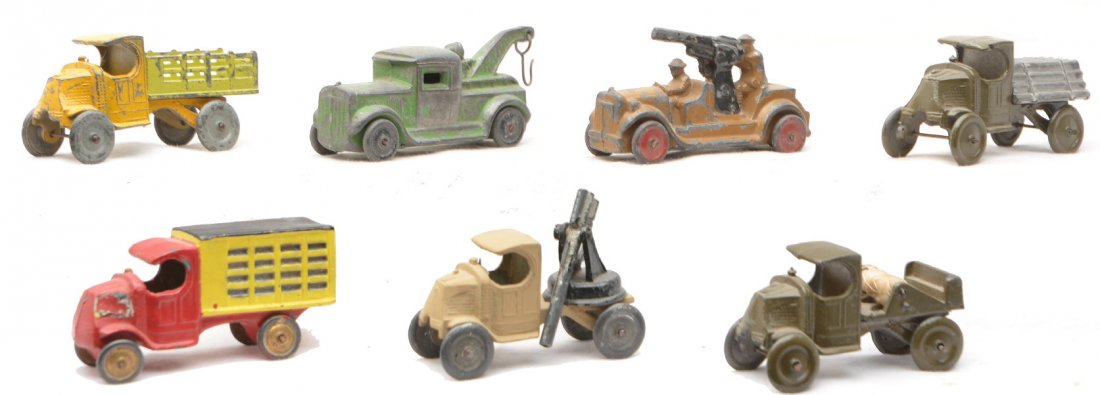 Selection of Manoil & Vehicles Made in England: Selection of Manoil and vehicles made in England including; military, tow truck and truck. Vehicles are C5.