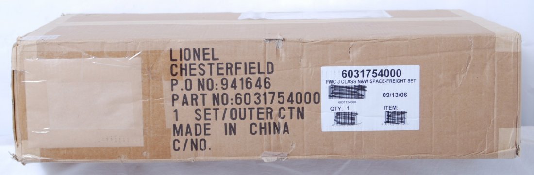 Lionel PWC 31754 space freight set: Lionel modern O gauge 2545WS Space-Freight set. Catalog number 31754. Set includes 746 J class with Railsounds 5.0 fan driven smoke and TMCC. Cars included are:# #6175 flat car includes rocket# #6470 