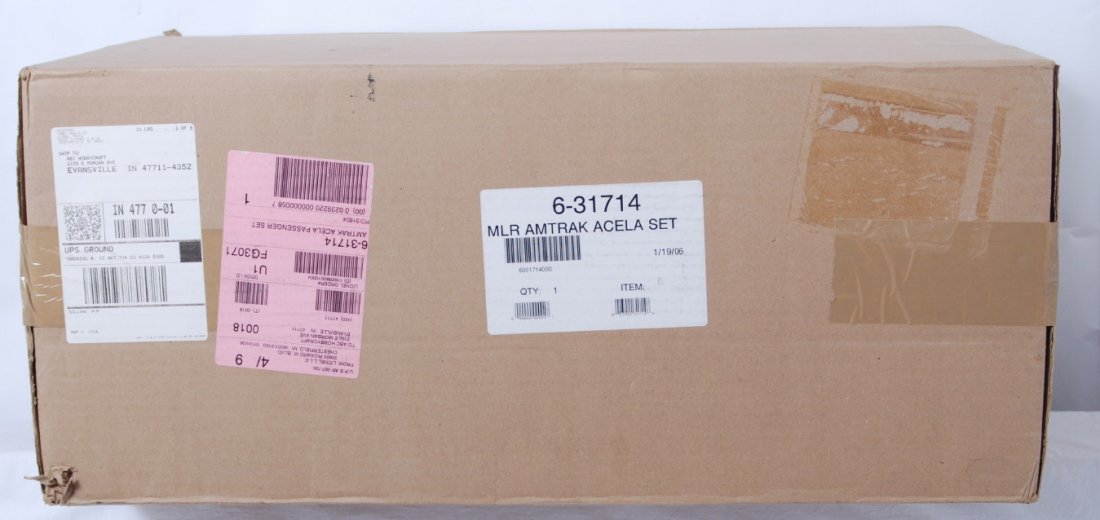 Lionel factory sealed 31714 Amtrak Acela: Lionel 31714 Amtrak Acela set in OBs. This set is loaded with features. TMCC, Railsounds 5.0, Operating pantographs, automatically opening doors, directional lighting and so much more. Includes all pa