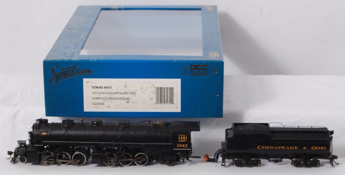 Bachmann Spectrum C&O H-4 2-6-6-2 with sound: Bachmann Spectrum 84812 Chesapeake and Ohio 2-6-6-2 H-4 steam locomotive in OB. Loco features DCC Sound and is C8 condition with run time.