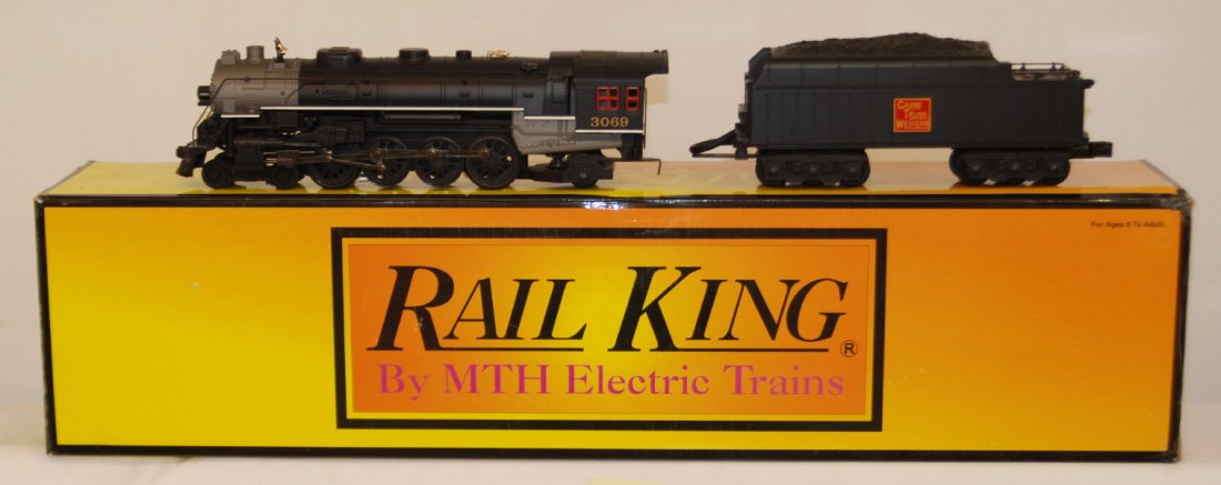 Railking Grand Trunk L-3 Mohawk with Proto 2: MTH Railking modern O gauge 30-1398-1 Grand Trunk L-3 Mohawk steam locomotive in OB. Loco features Protosound 2.0, DCS control, Protosmoke, Protocoupler, and more. Loco is C8 condition with run time. 