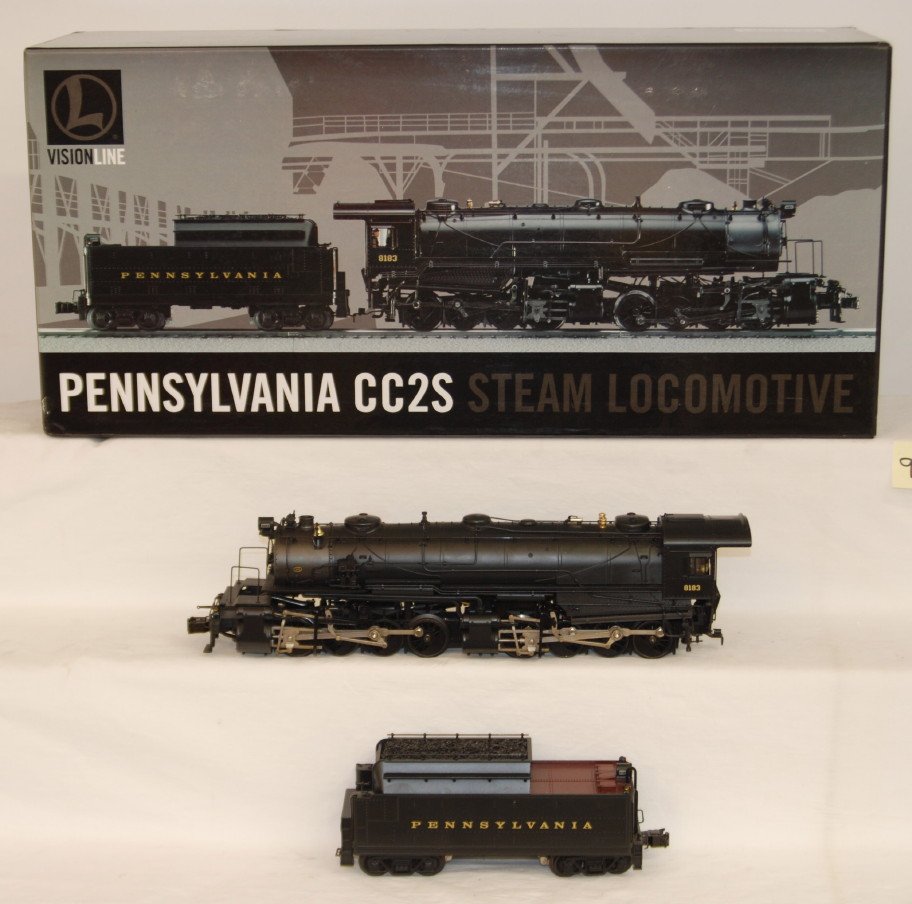 Lionel 11154 Vision Pennsylvania CC2S: Lionel modern O gauge 11154 Vision Line Pennsylvania CC2S steam locomotive in OB. This loco is packed with features including Legacy railsounds, TMCC control, operating whistle smoke, operating bell, 