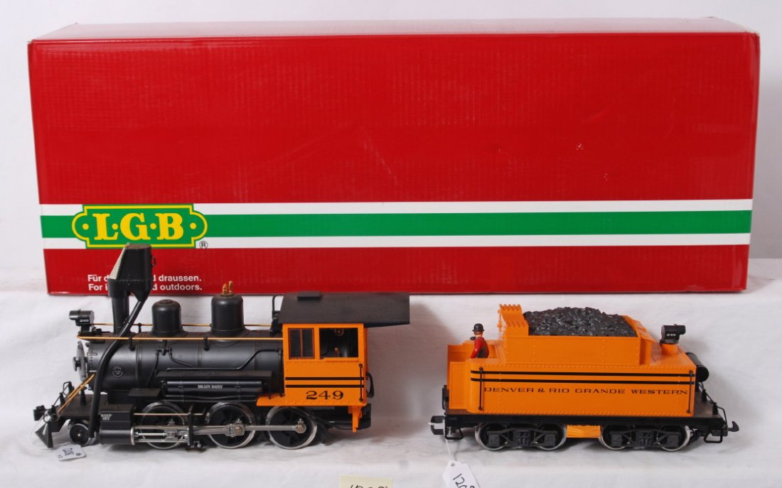 LGB 21192 Denver & Rio Grande Western steam loco : Modern era LGB G scale 21192 Denver & Rio Grande Western steam locomotive in original box, C8. Box shows little wear.