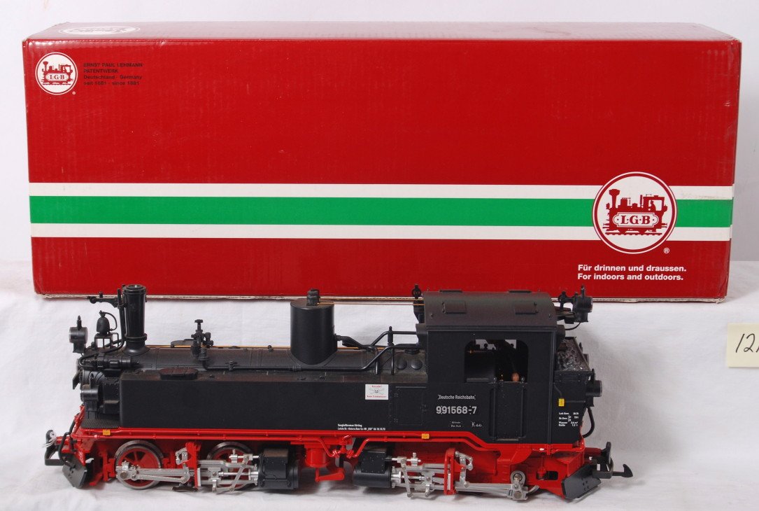 LGB 21842 Deutsche Reichsbahn 991568-7 in OB: Modern era LGB G scale 21842 Deutsche Reichsbahn 991568-7 in original box, C8. Box shows little wear.