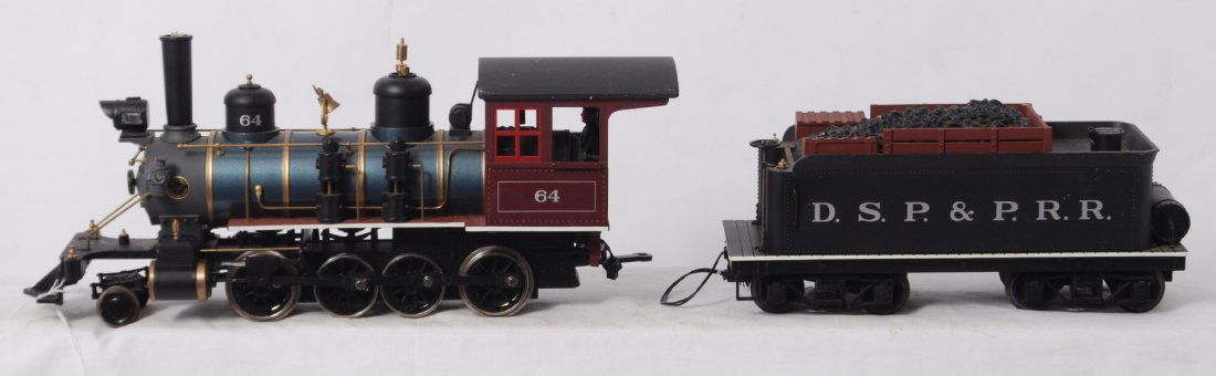 Aristo Craft D.S.P.&P.R.R. loco and tender: Modern era Aristo Craft Trains G scale/Gauge 1 D.S.P.&P.R.R. steam locomotive and tender No. 64, C7-8.