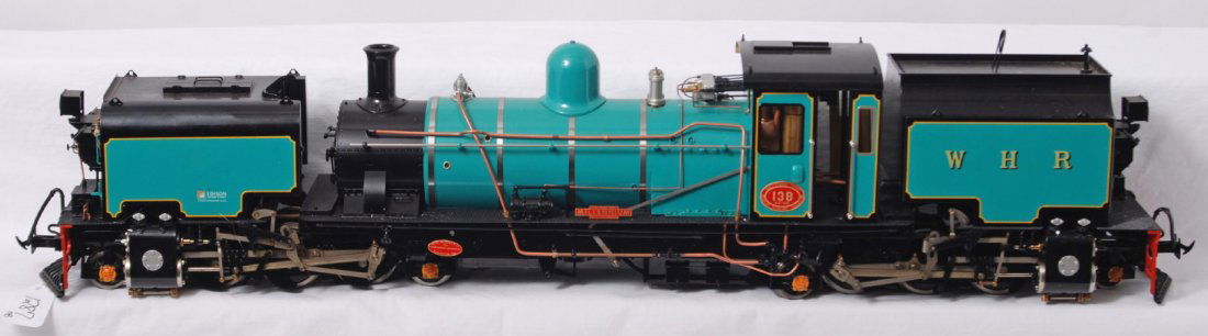 Accucraft WHR 2-6-2 2-6-2 No. 138 live steam UK: Modern era Accucraft G scale/Gauge 1 live steam locomotive, WHR No. 138 UK LTD. Train should clean to look C9 area, graded C8 due to having super light run marks on wheels. Loco may or may not be in c