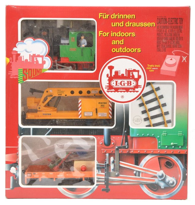 LGB G Scale 72402 Freight Set LIKE NEW OB: LGB G scale 72402 freight set in OB, C8.