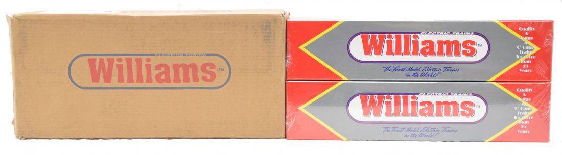 Williams HUD-127 PRR Hudson Loco & Tender MIB: Williams HUD-127 die cast Pennsylvania Hudson 4-6-4 steam loco and tender both factory sealed in individual OBs with outer shipping carton, C10.