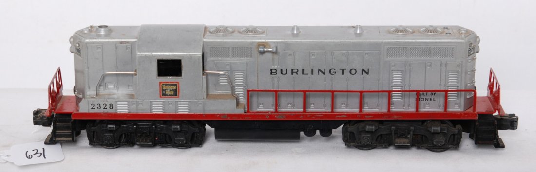 Lionel 2328 Burlington GP-7 diesel locomotive: Postwar Lionel O gauge 2328 Burlington GP-7 diesel locomotive, C5.